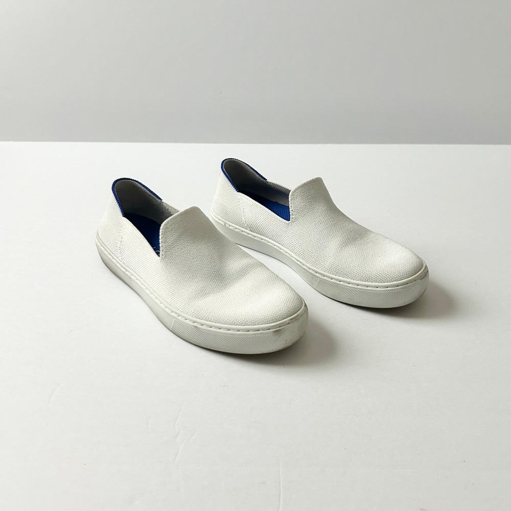 Rothy's The Original Slip On Sneaker Bright White Sustainable Eco Size 7